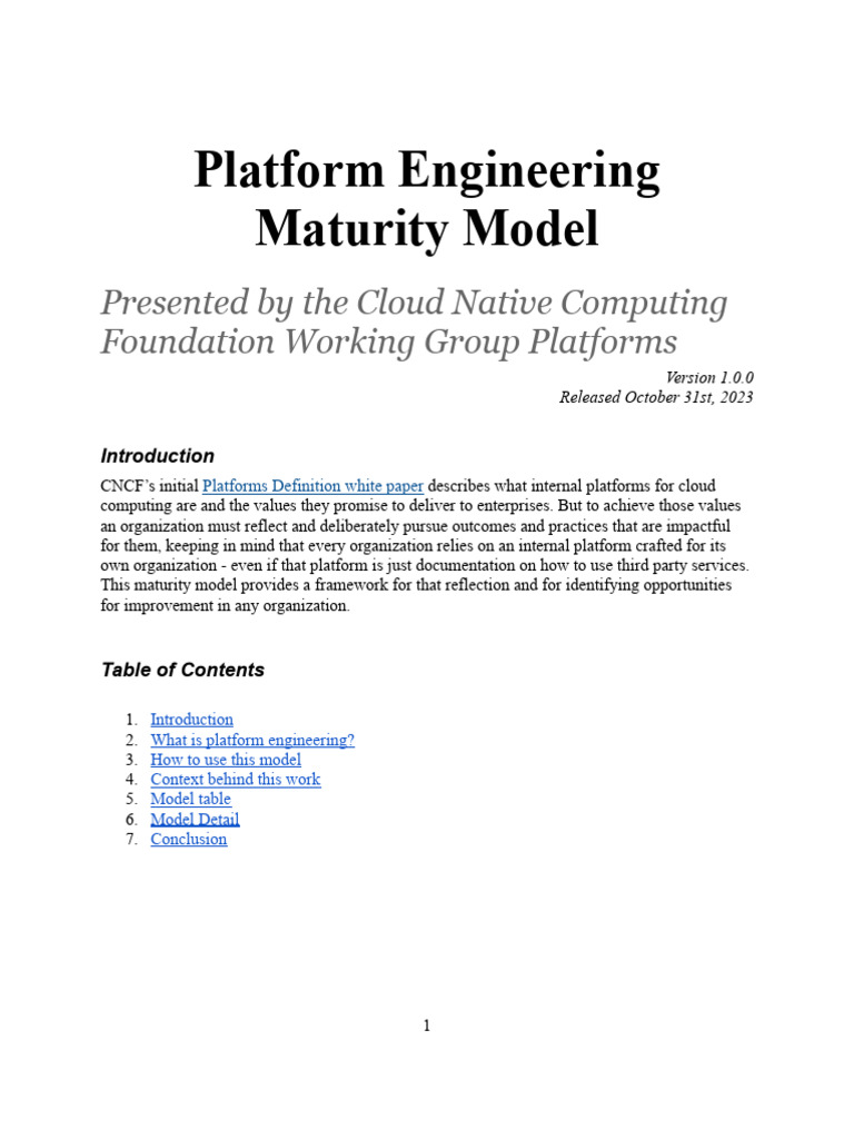 Platform Eng Maturity Model V1 0 Pdf