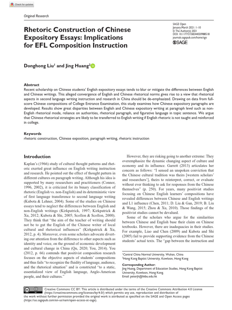 Liu Huang 2021 Rhetoric Construction of Chinese Expository Essays ...