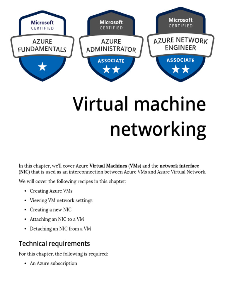 Azure Virtual Machine Networking | PDF