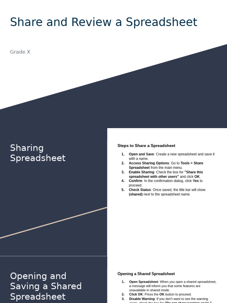 Share and Review A Spreadsheet | PDF