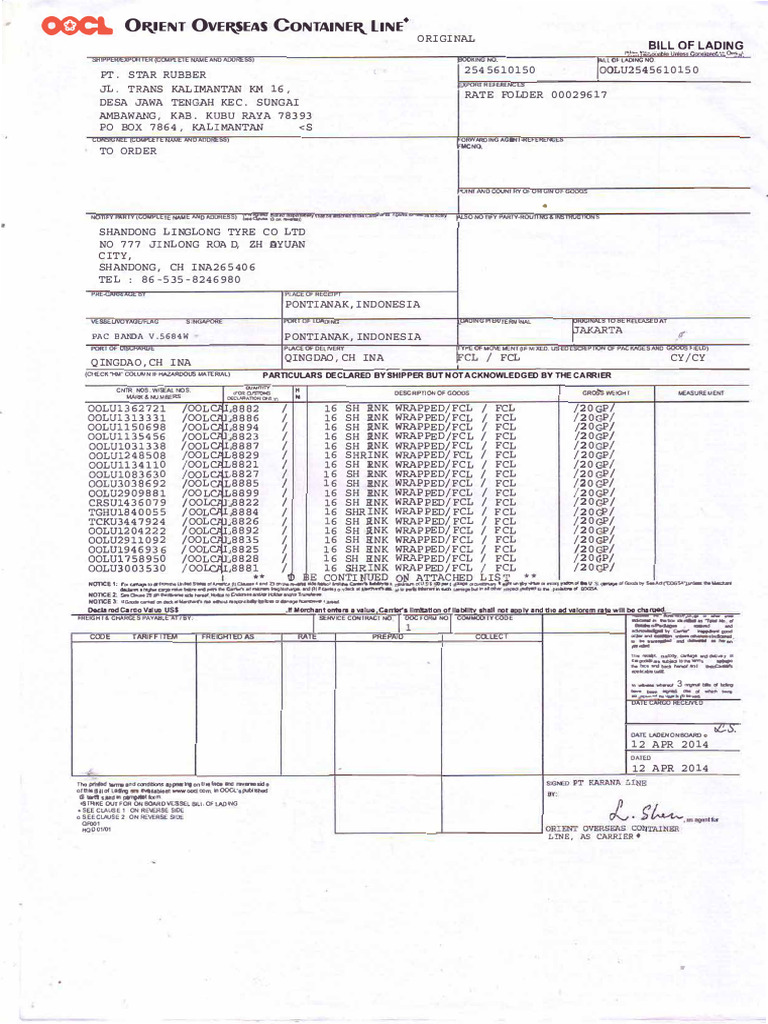 BL Oocl PDF | PDF