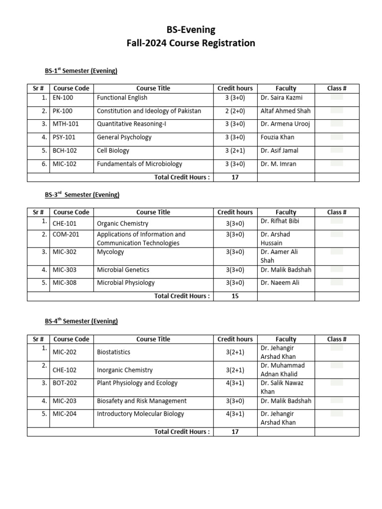 BS Evening Courses | PDF