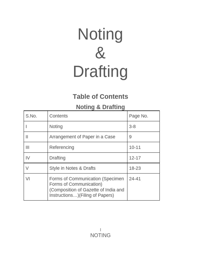 Noting and Drafting | PDF