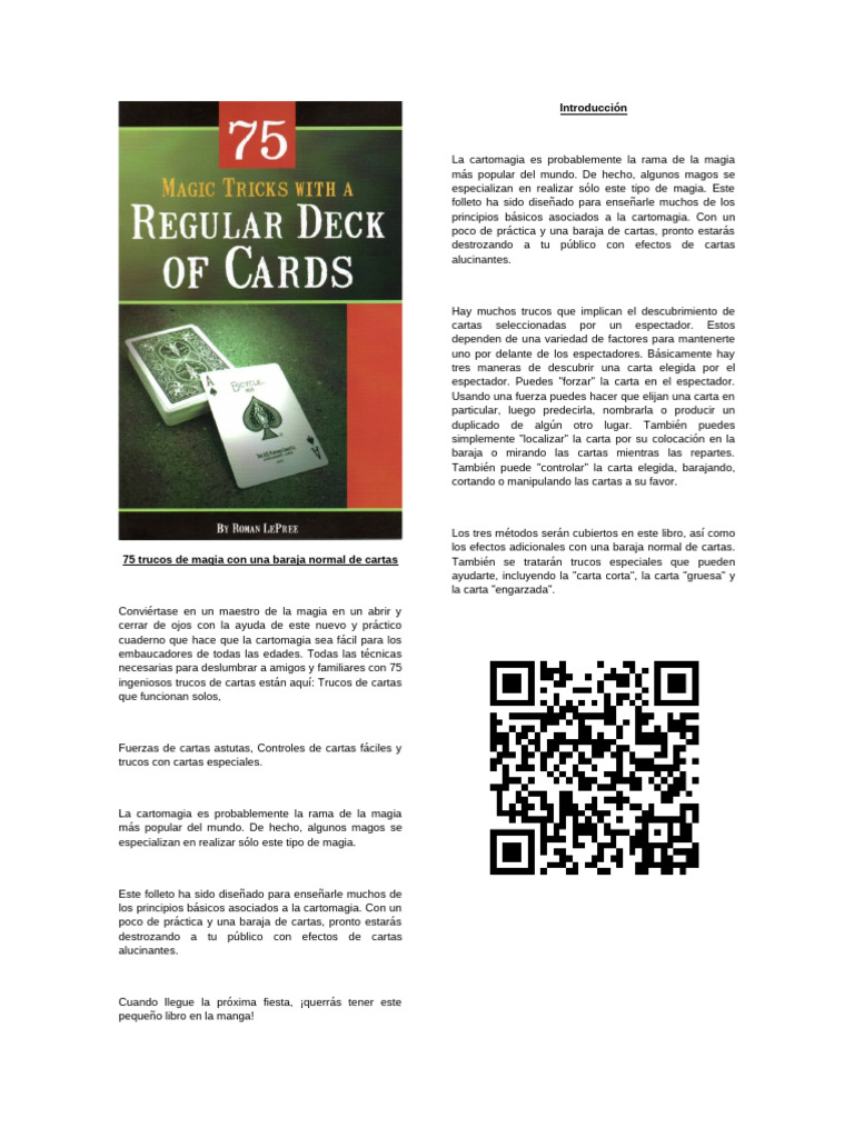 75 Magic Tricks With A Regular Deck of Cards DC | PDF