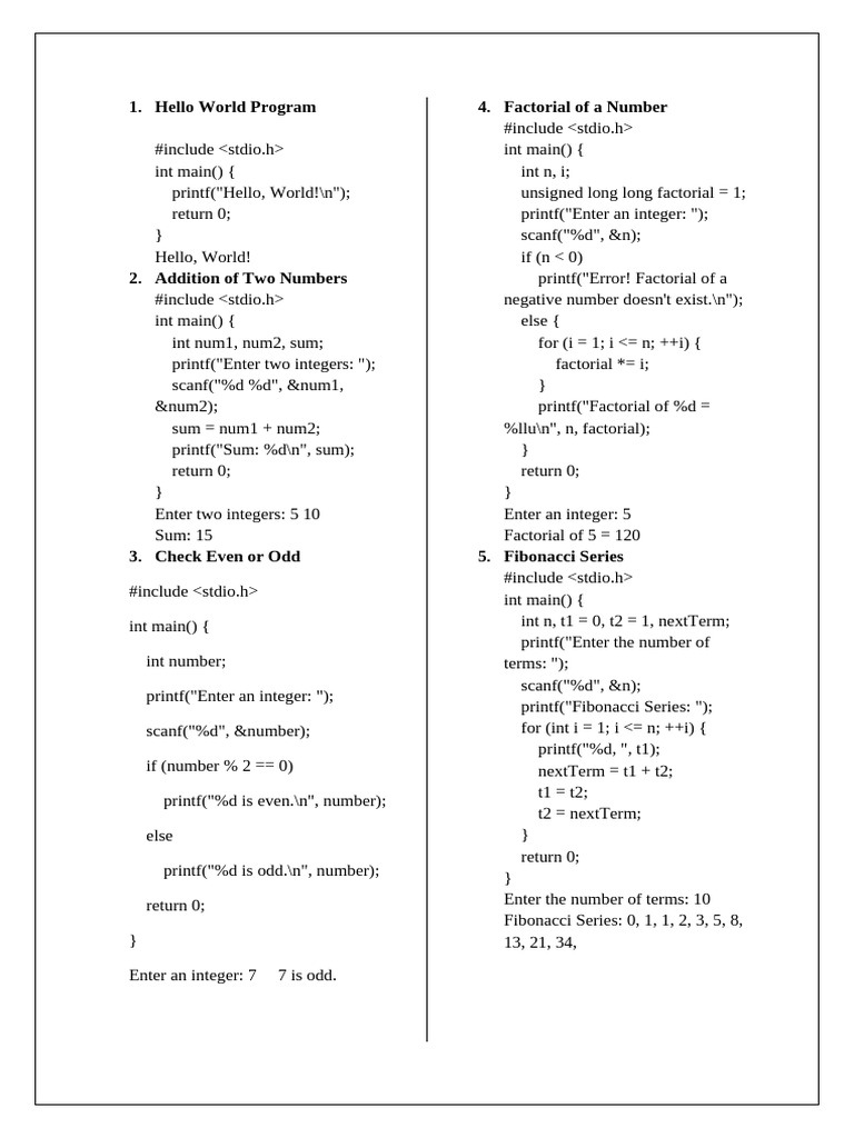 C Programs | PDF