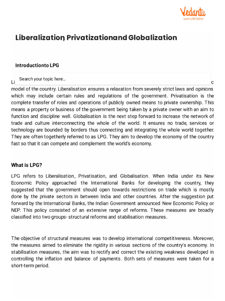 Liberalization, Privatization and Globalization | PDF
