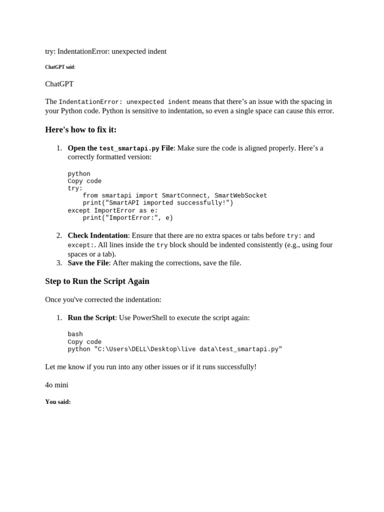 Indentation Error | PDF