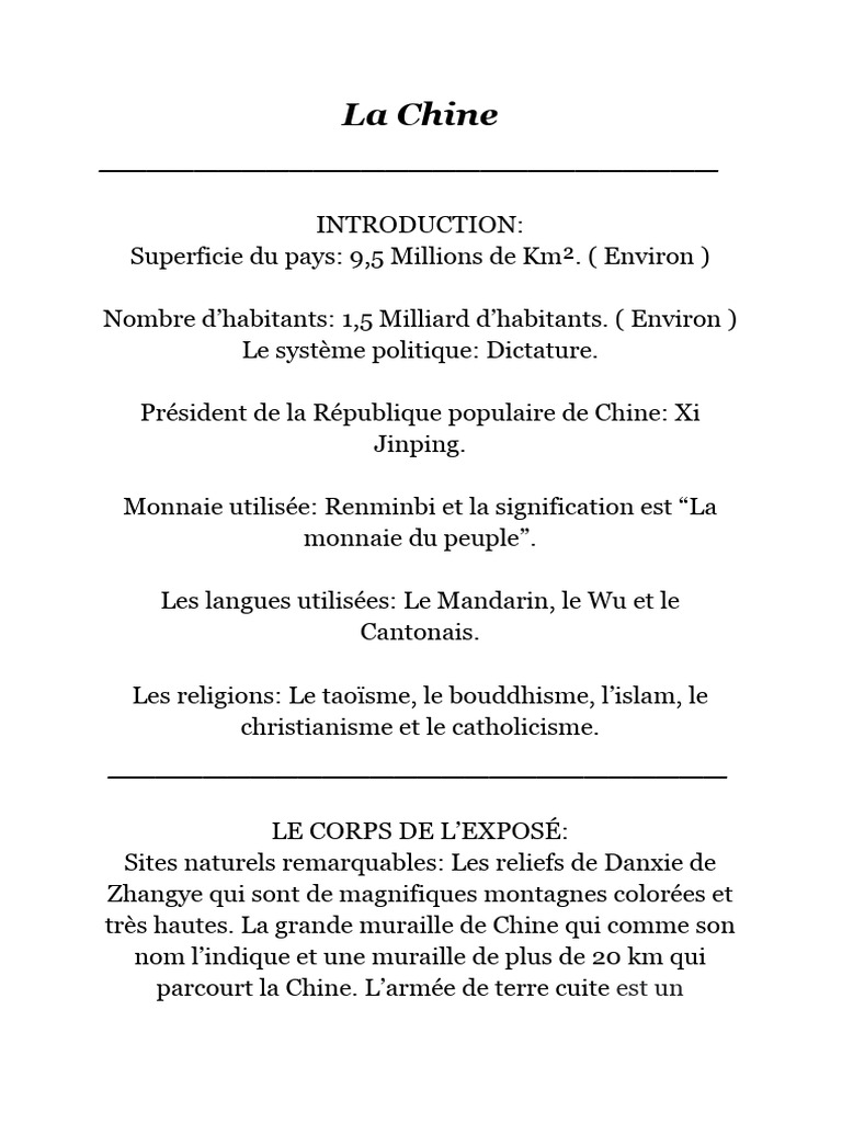 Ecrit La Chine Pdf