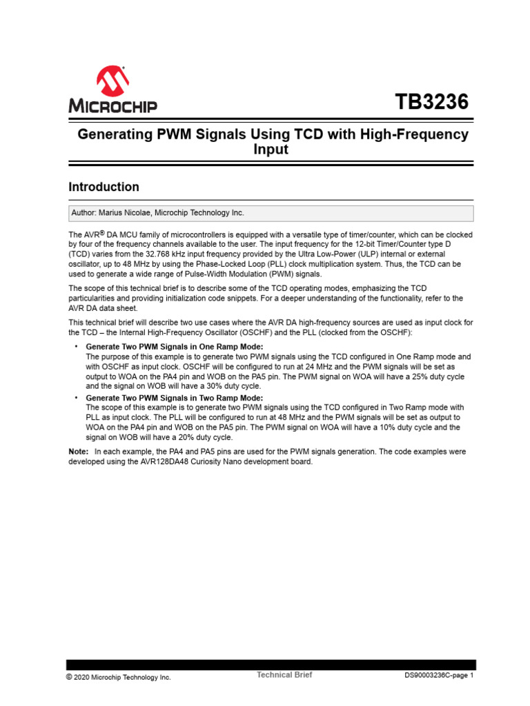 Generating PWMSignals Using TCD With HF Input DS90003236C | PDF ...
