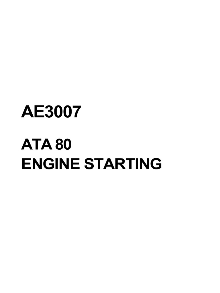 Chapter 80 Engine Starting | PDF