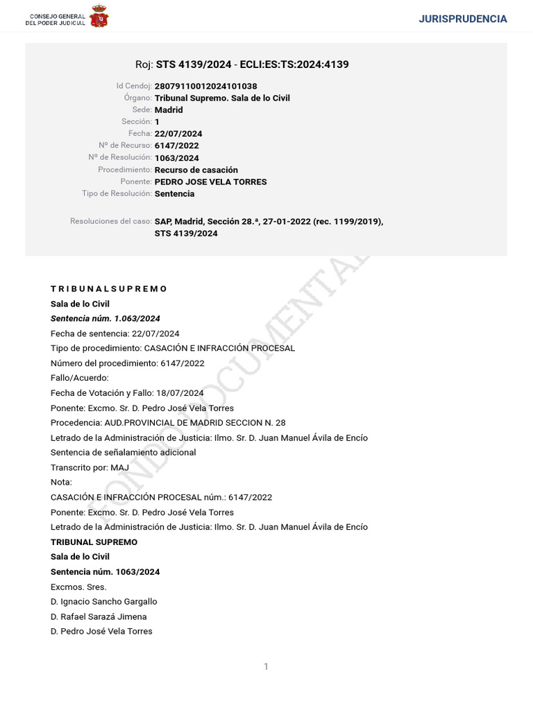 STS 4139 2024 | PDF | Caso de ley | Sentencia (ley)