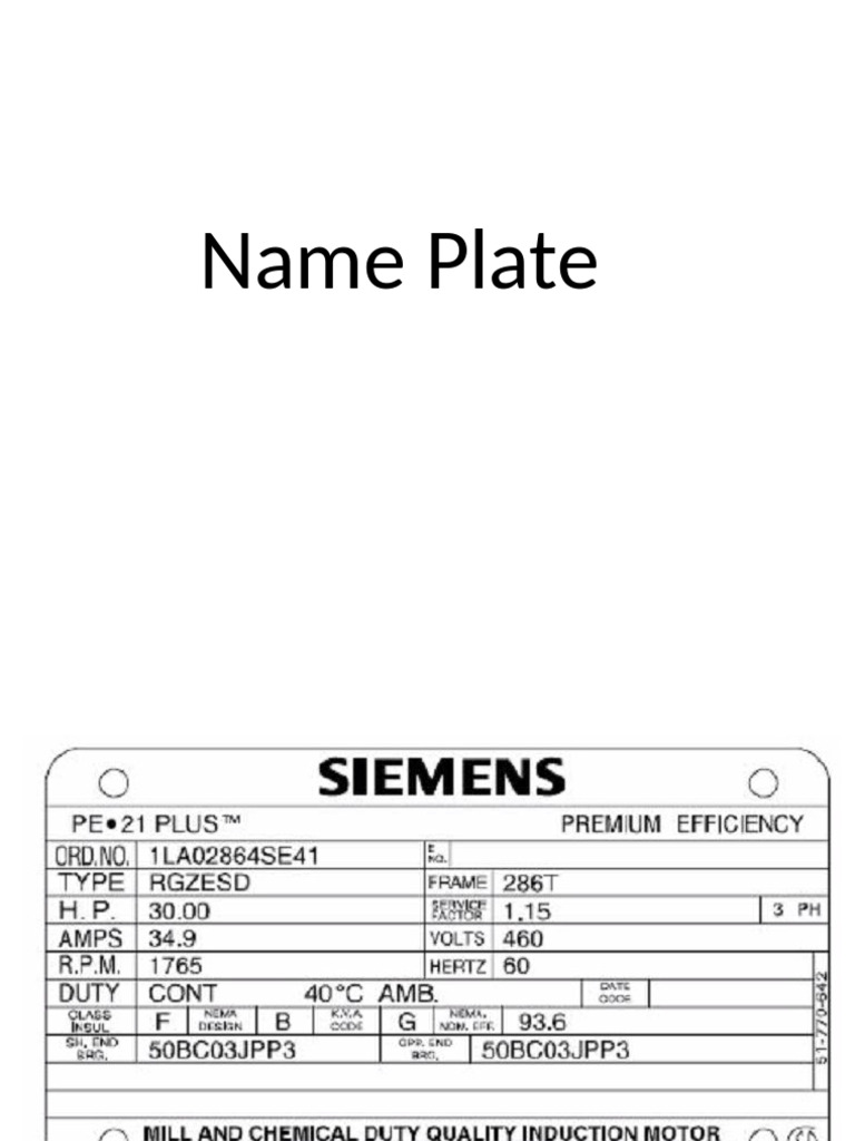 Name Plate | PDF