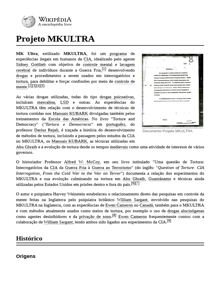 Projeto MKULTRA | PDF