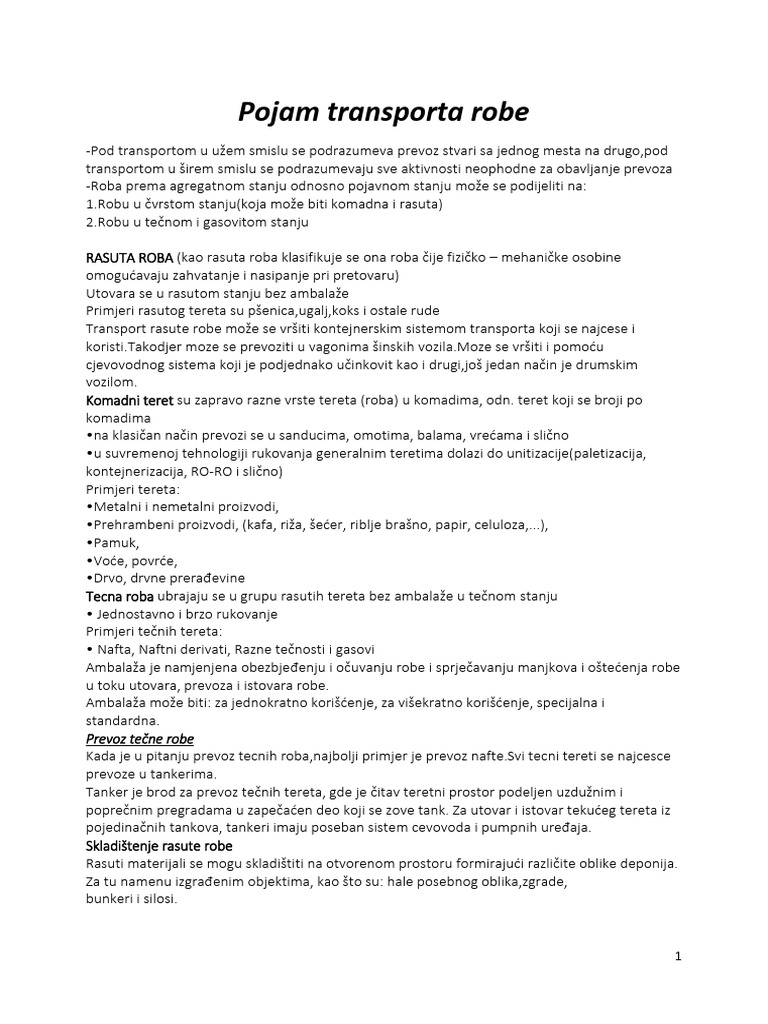 Robnotransportne Manipulacije | PDF