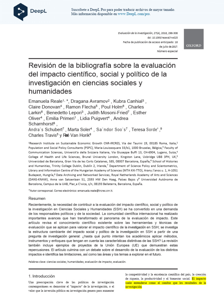 2017 Reale Et Al - Literature Review Evaluating Scientific Social ...