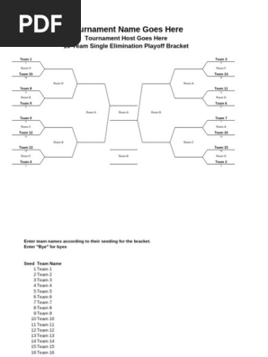 16 Team Playoff Bracket