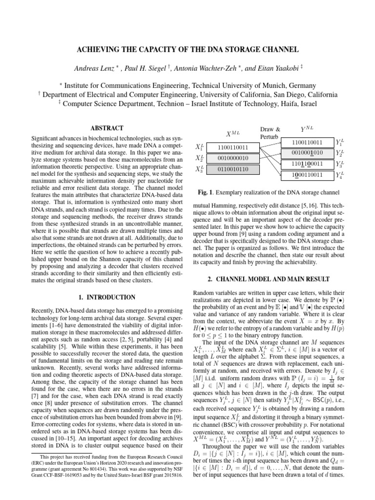 DNA Storage Channel Capacity Analysis | PDF | Sequence | Vertex (Graph ...
