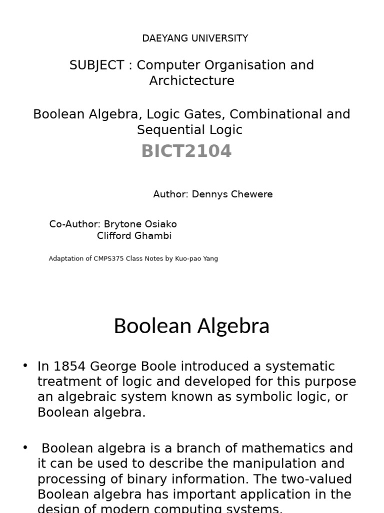 Boolean Algebra | PDF