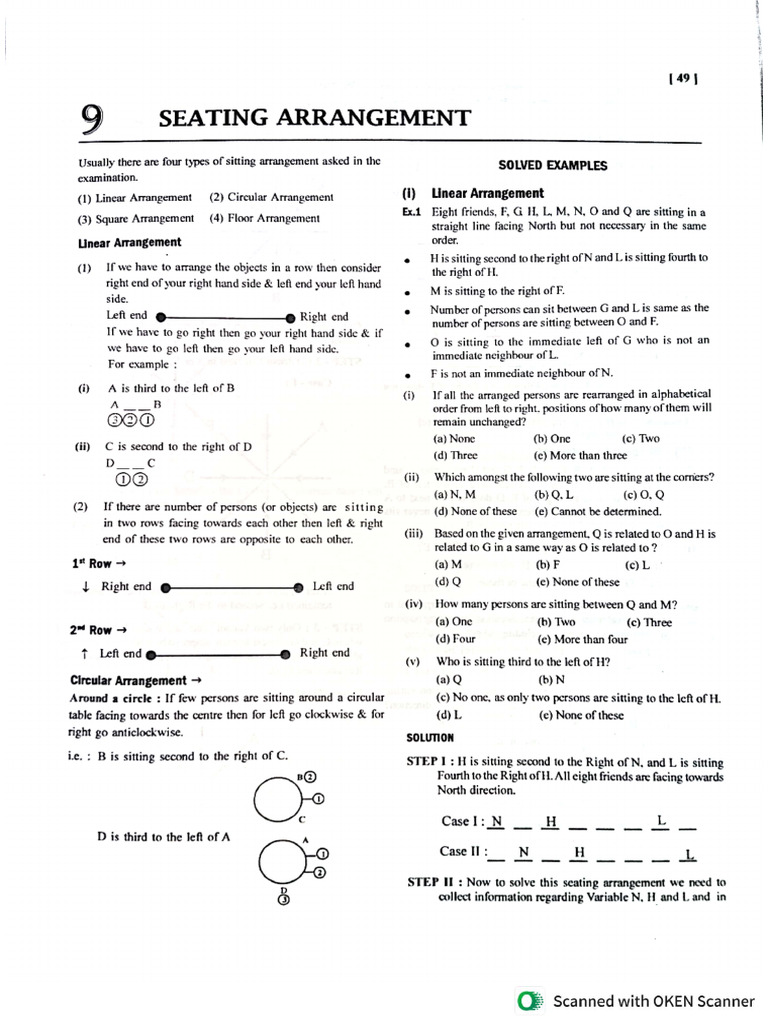 Sitting Arrangement CH-9 IBOP Book | PDF