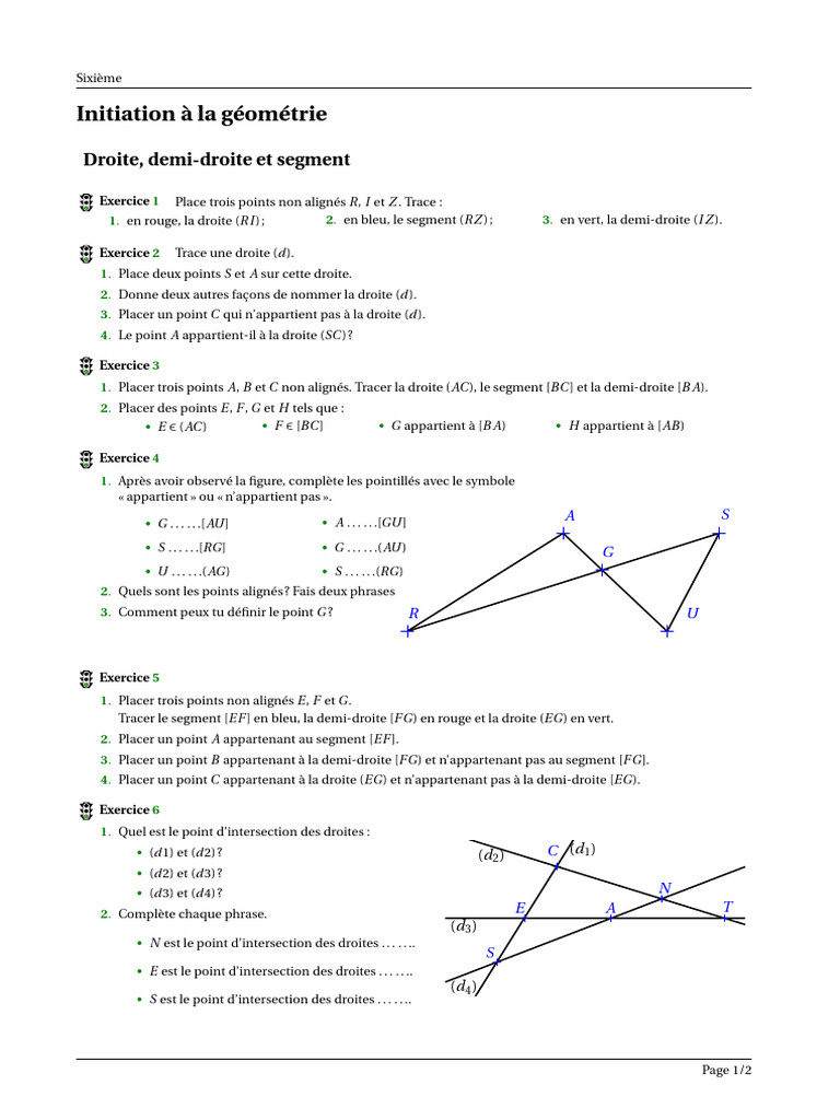 Exo-Initiation À La Géométrie | PDF