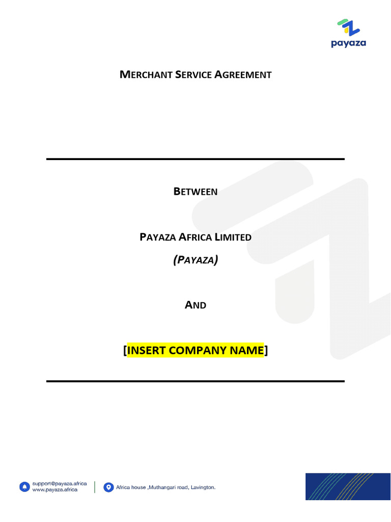 Payaza Agreement | PDF