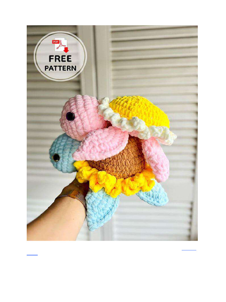 Free Sunflower Crochet Turtle Pattern | PDF