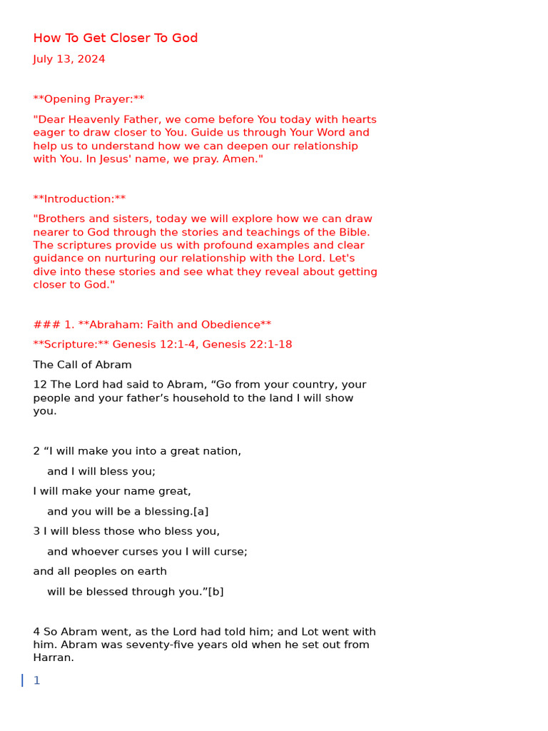 Deepening Your Relationship with God | PDF | Paul The Apostle | Abraham