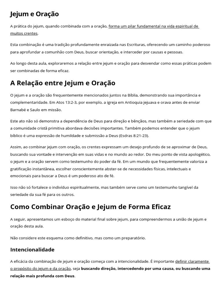 Jejum E Oração Pdf