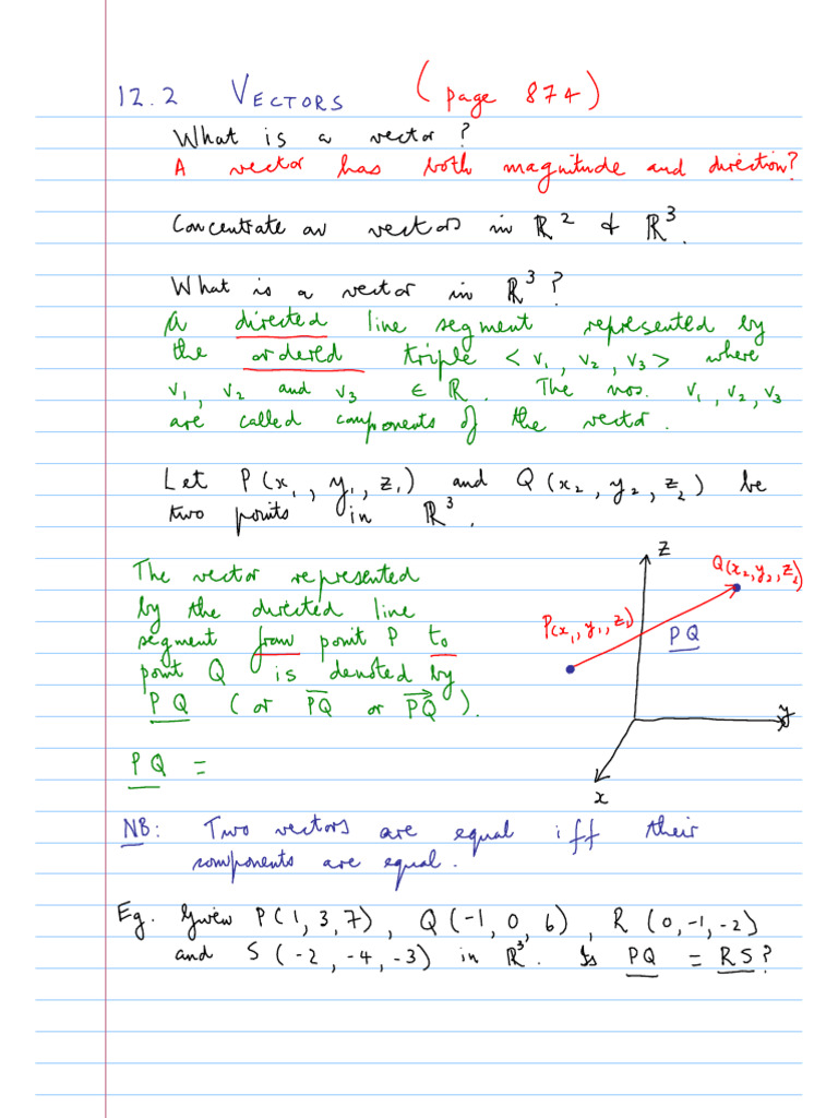 Section 12.2 Vectors | PDF