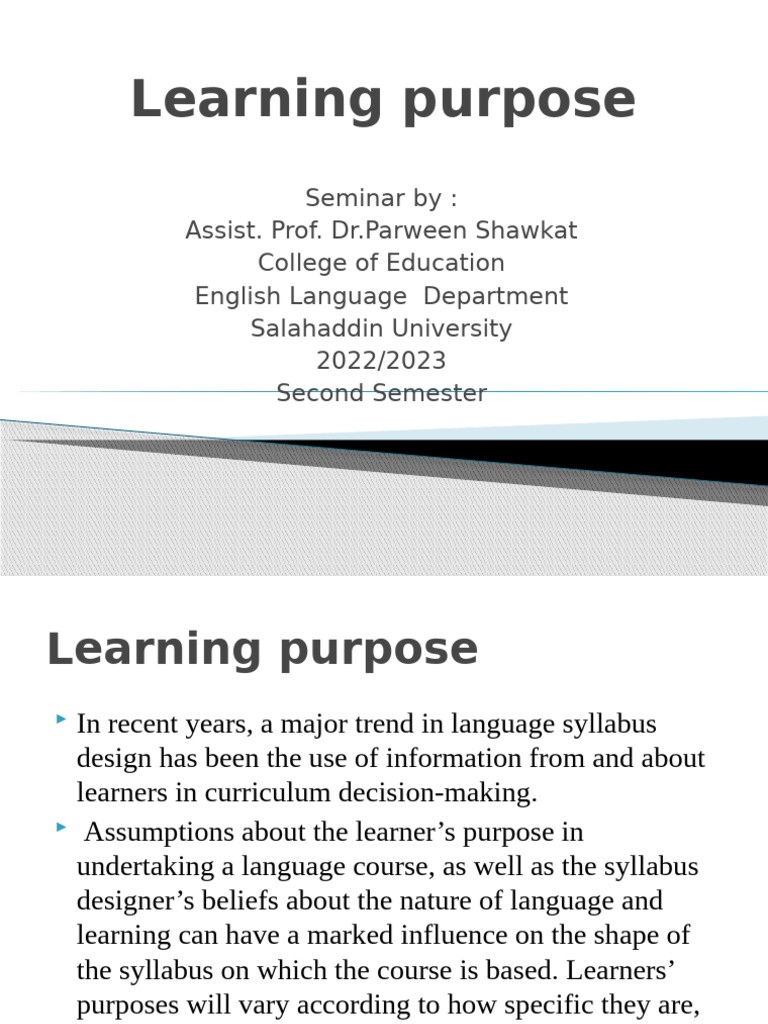 Learning Purpose 2 | PDF