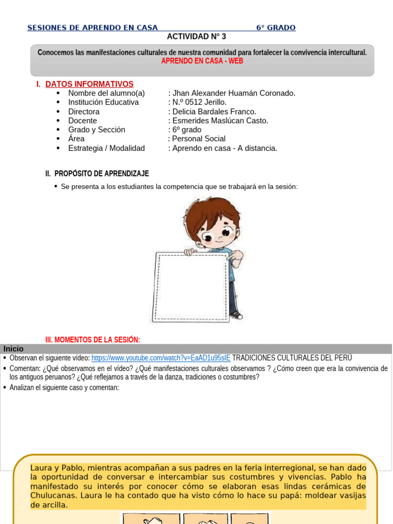 6to - Grado - Actividad - Del - Dia - 21 - de - Setiembre - Alumno | PDF