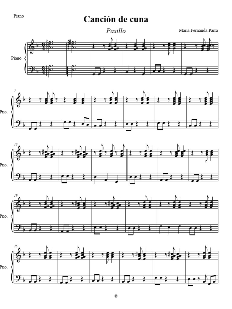 Pasillo - Piano | PDF