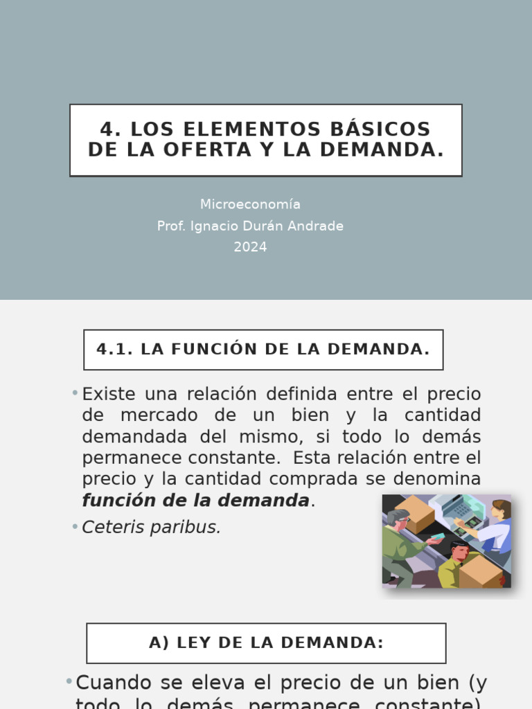 Elementos Basicos de Oferta y Demanda Clase | PDF