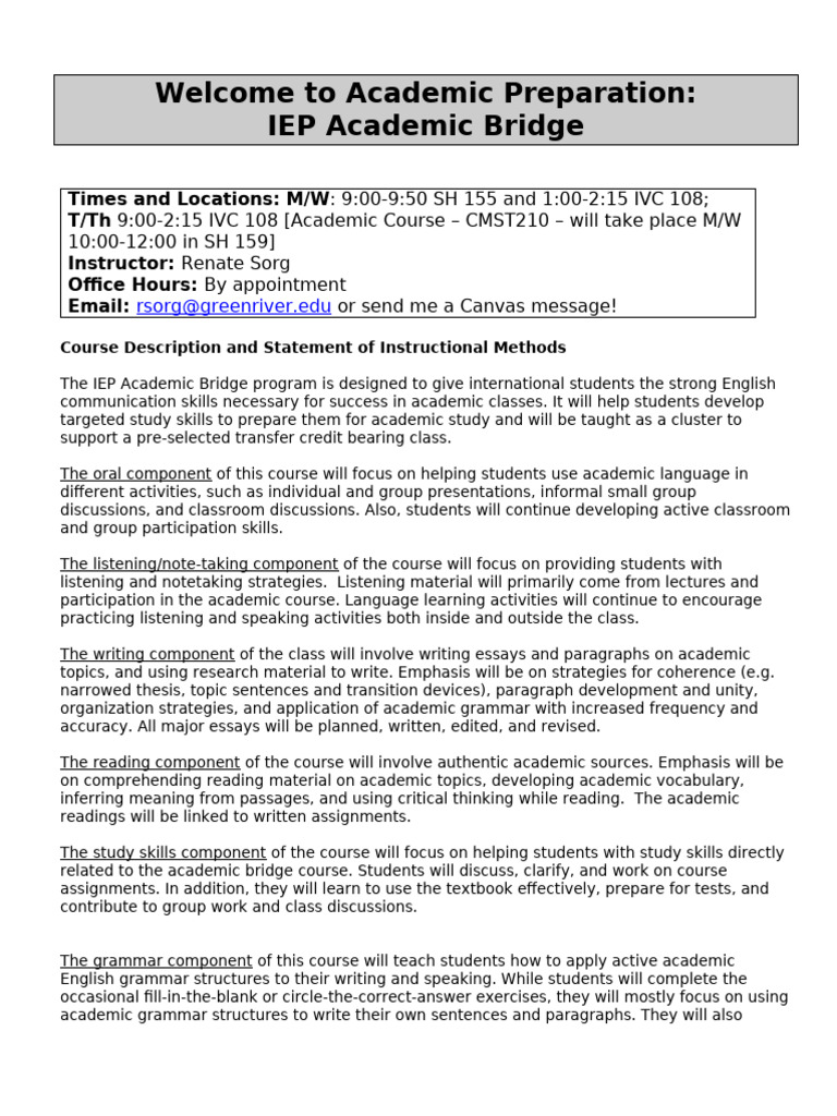 Bridge Syllabus Fall 2024 | PDF
