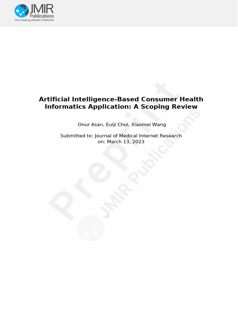 Artificial Intelligence-Based Consumer Health Informatics Application ...