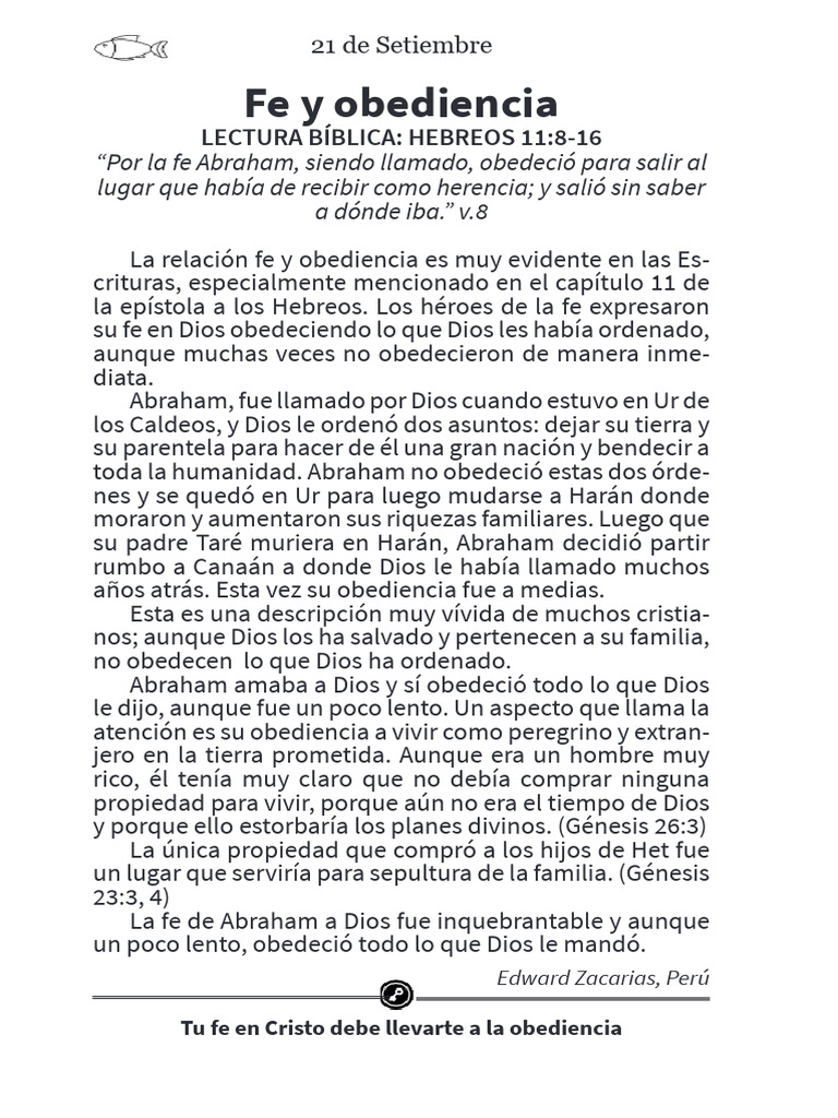 Fe y obediencia en la vida de Abraham | PDF