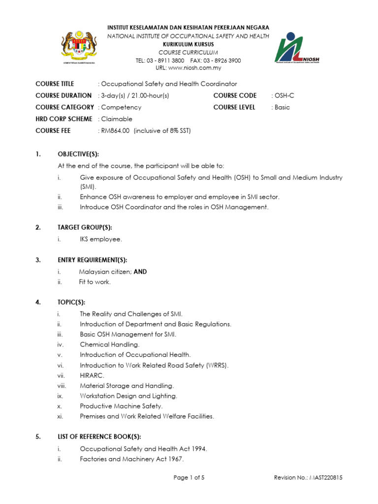 Niosh PDD Osh C | PDF