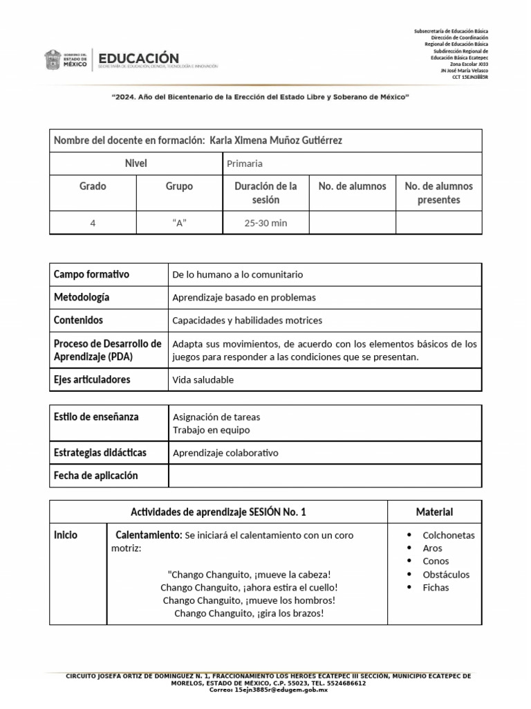 Planeación de Acompañamiento a Distancia | PDF | Educación primaria ...