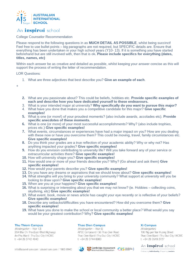2425 Student Brag Sheet | PDF