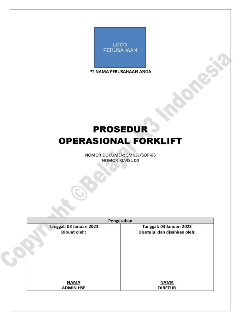 Sop Forklift | PDF