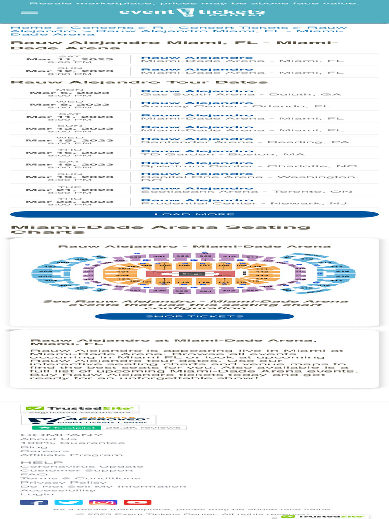 Rauw Alejandro Miami Concert Tickets - Miami-Dade | PDF