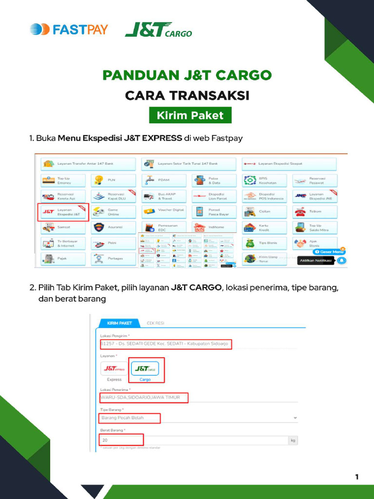 Panduan J&T Cargo | PDF