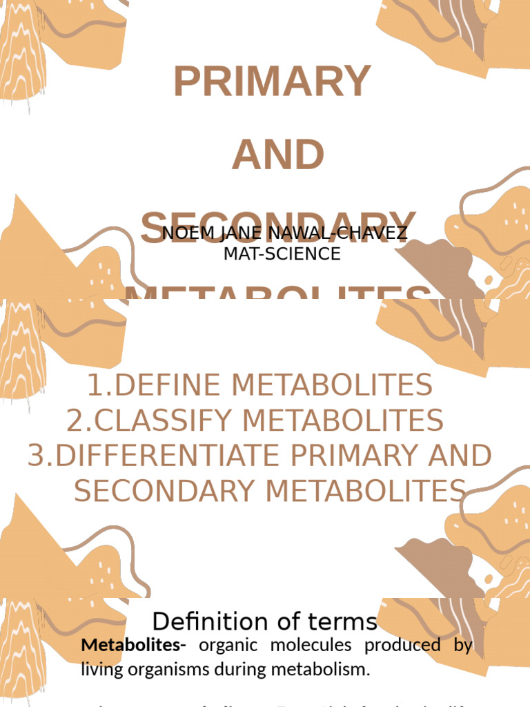 Primary and Secondary Metabolites | PDF