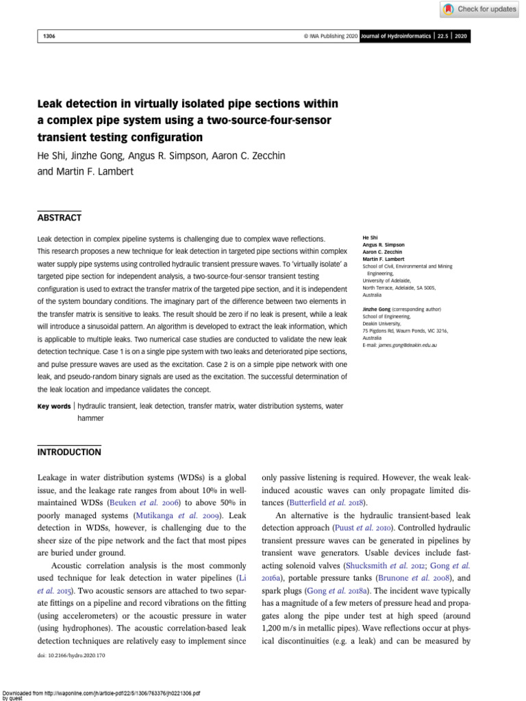 Shi 2020 Leak Detection in Virtually Isolate PDF