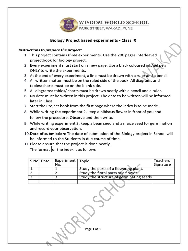 2quzxy3ajh - Experiment 1 To 3 - Class IX | PDF