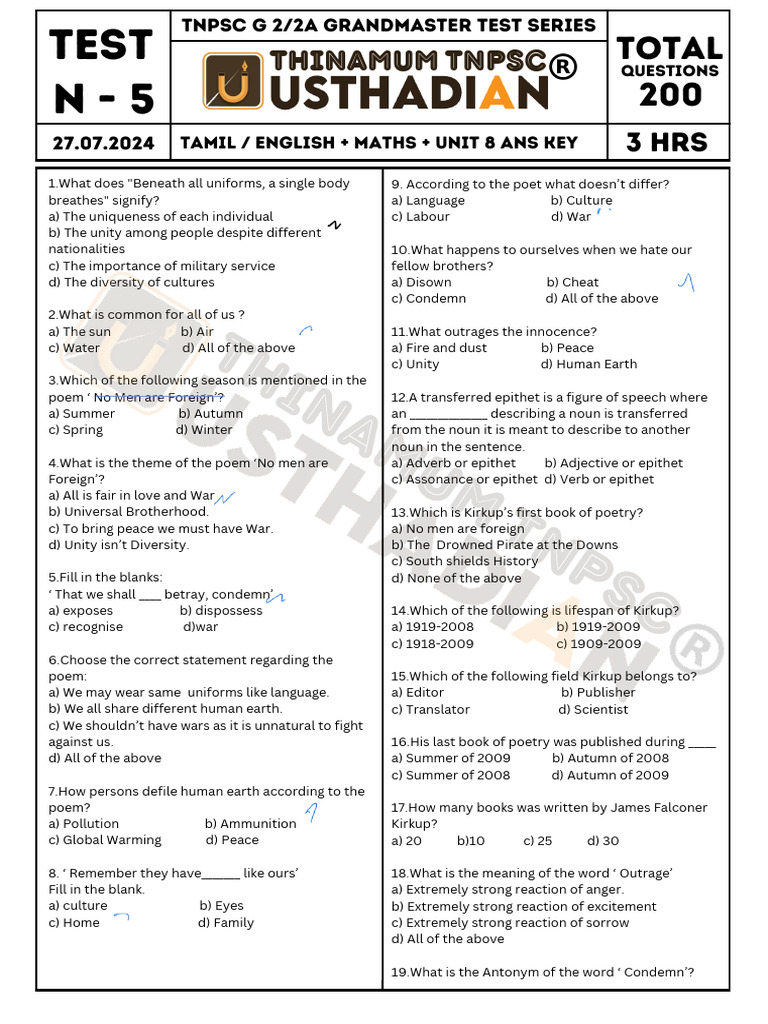 Test 5 English | PDF