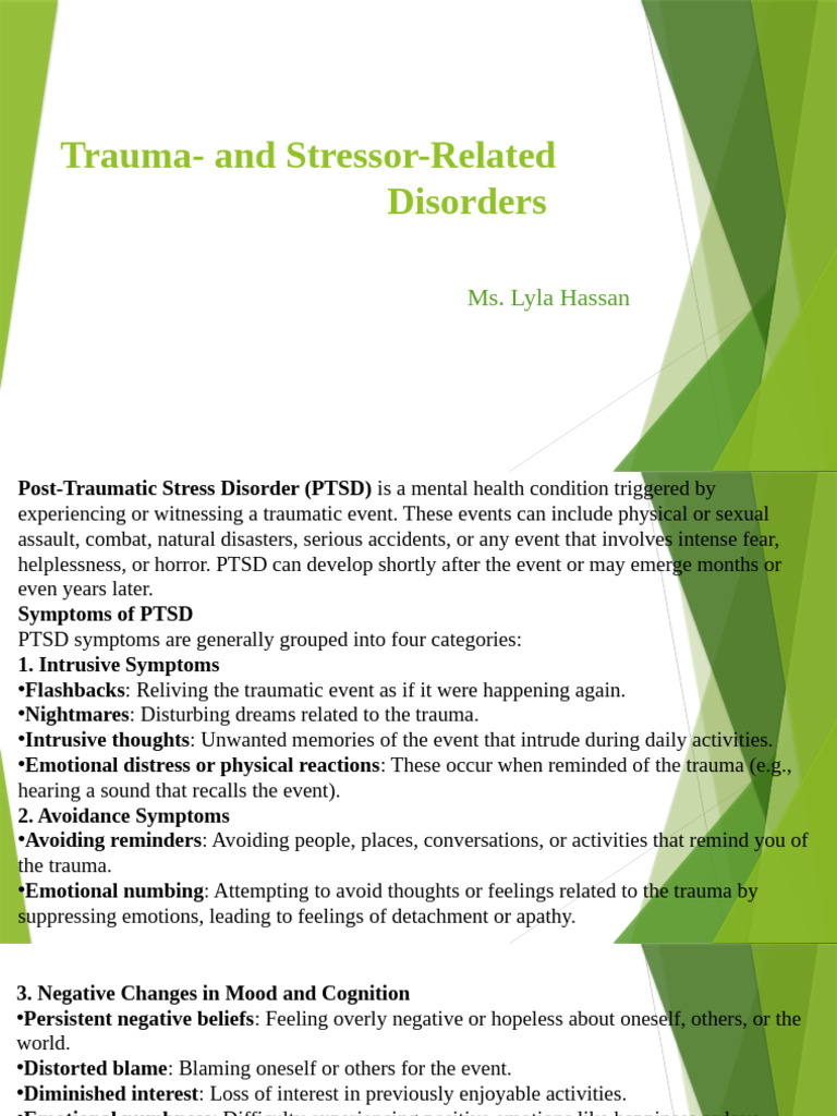 Trauma - and Stressor-Related Disorders | PDF