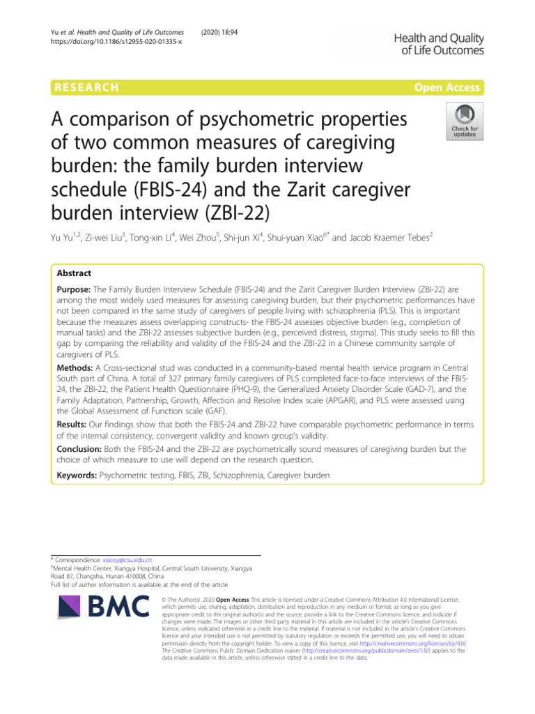 A Comparison of Psychometric Properties of Two Com | PDF