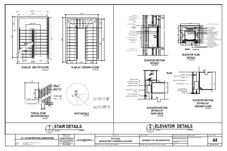 Elevator Section and Detail Drawings | PDF | Elevator | Buildings And ...