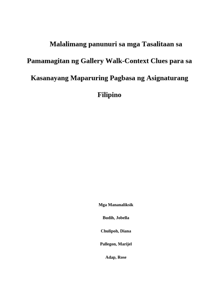 Action Research, Kaligiran at Rasyunal | PDF | Languages | Foreign ...